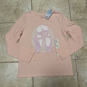 Cat & Jack Girls' Long Sleeve T-Shirt Valet Graphic Print Size M (8) NWT